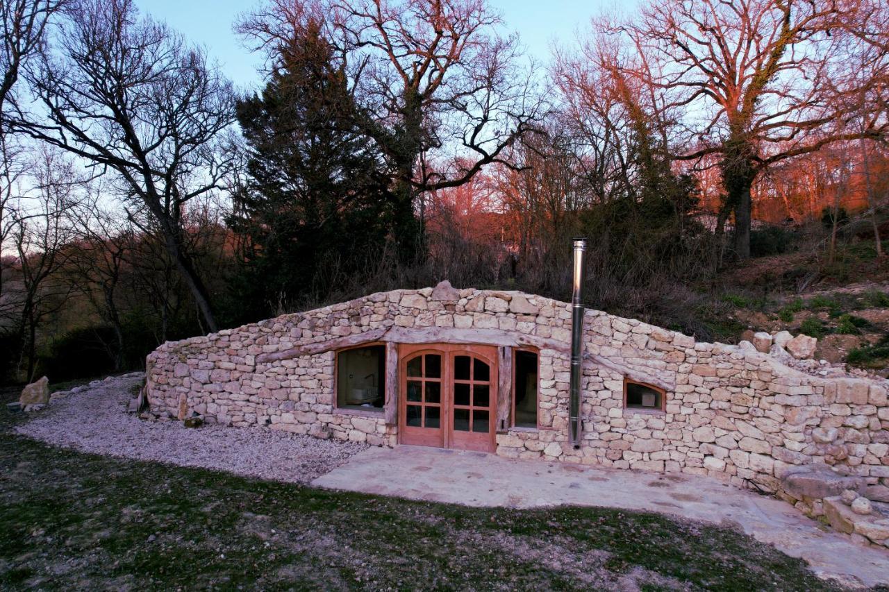 Maison Terre Les Cabanes De Fallot - Sauna Bain-Froid Piscine Naturelle L'isle-Bouzon ภายนอก รูปภาพ