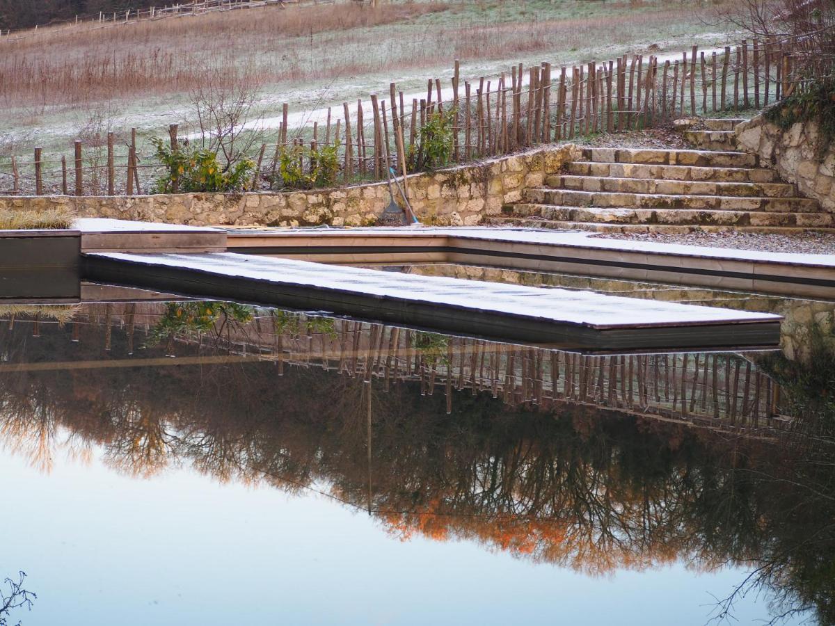 Maison Terre Les Cabanes De Fallot - Sauna Bain-Froid Piscine Naturelle L'isle-Bouzon ภายนอก รูปภาพ