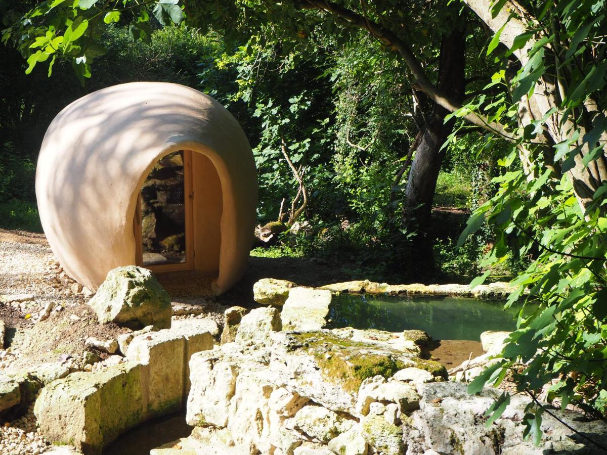 Maison Terre Les Cabanes De Fallot - Sauna Bain-Froid Piscine Naturelle L'isle-Bouzon ภายนอก รูปภาพ