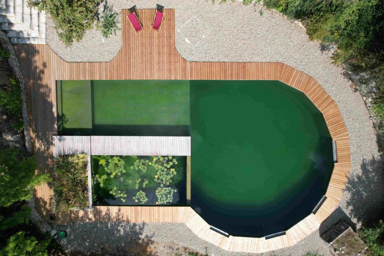 Maison Terre Les Cabanes De Fallot - Sauna Bain-Froid Piscine Naturelle L'isle-Bouzon ภายนอก รูปภาพ