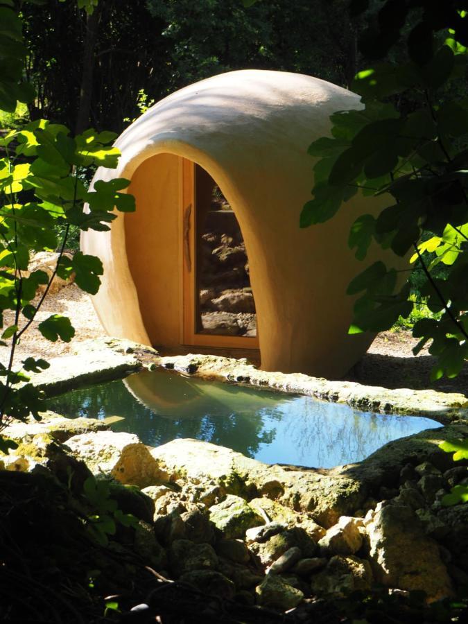 Maison Terre Les Cabanes De Fallot - Sauna Bain-Froid Piscine Naturelle L'isle-Bouzon ภายนอก รูปภาพ
